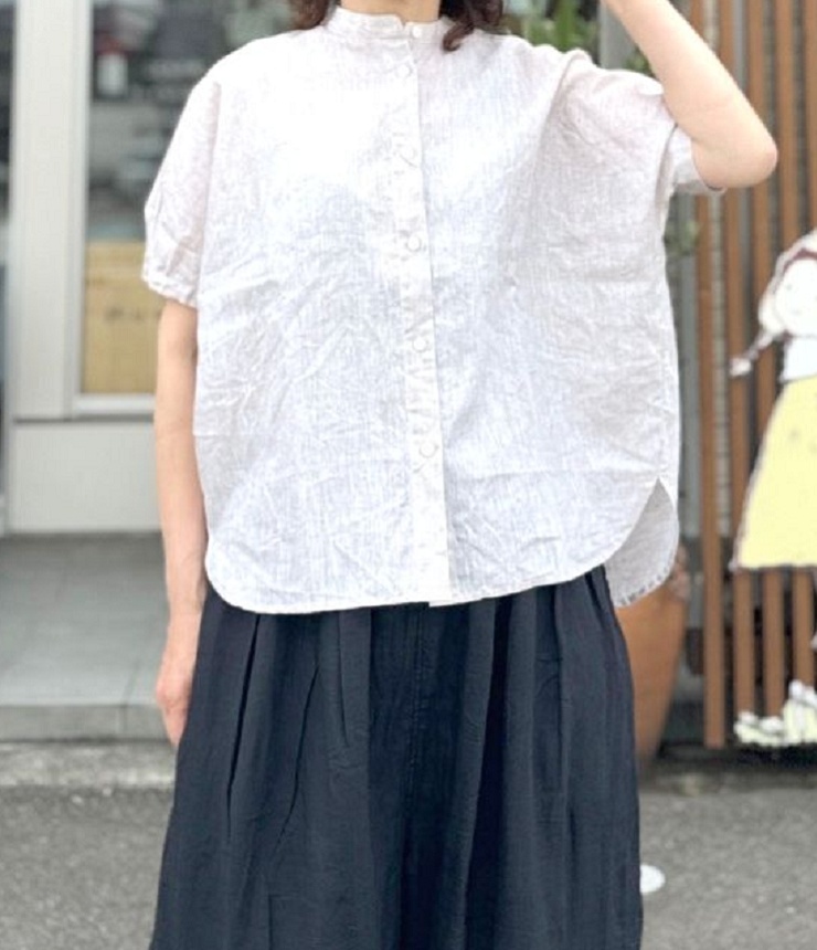 chloro sister  フレンチリネン オーバルシャツ（ナチュラル） CS4470 #chloro sister_toujours ensemble