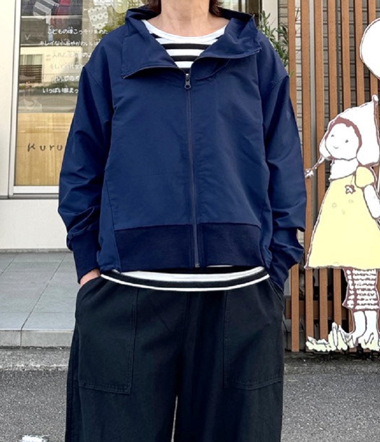 【40%OFF】chloro sister  C/Nクロス Aライン ブルゾン（ネイビー） CS6355  #chloro sister_toujours ensemble