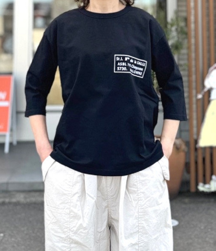 7th GATE  17/-BD天竺 7分袖 プリントTee（ブラック） G-272009  #PACIFIC PARK STORE_7th GATE