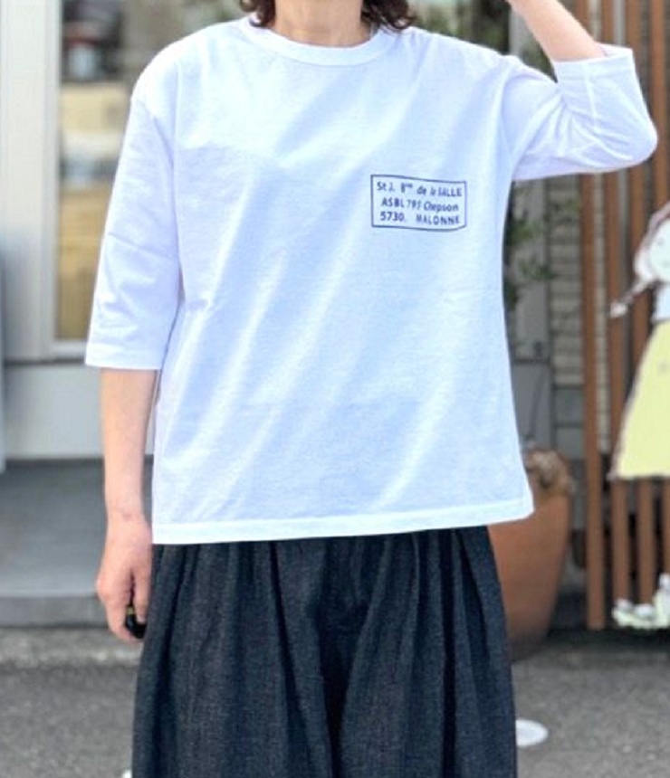 7th GATE  17/-BD天竺 7分袖 プリントTee（オフホワイト） G-272009  #PACIFIC PARK STORE_7th GATE