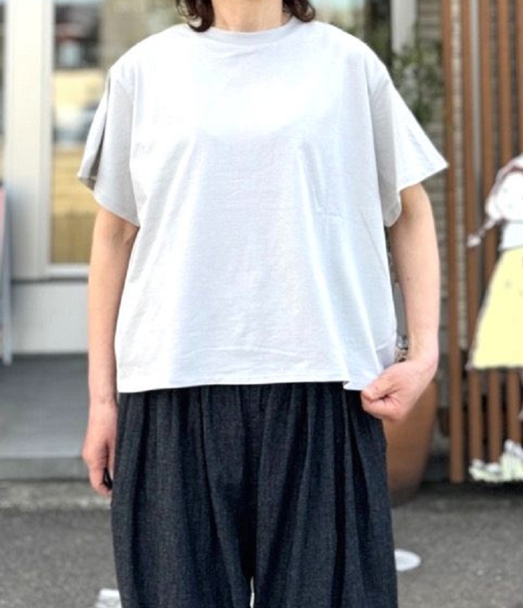 euphoric　Crew neck Tops  クルーネックトップ（ライトグレー） EU-CT6218