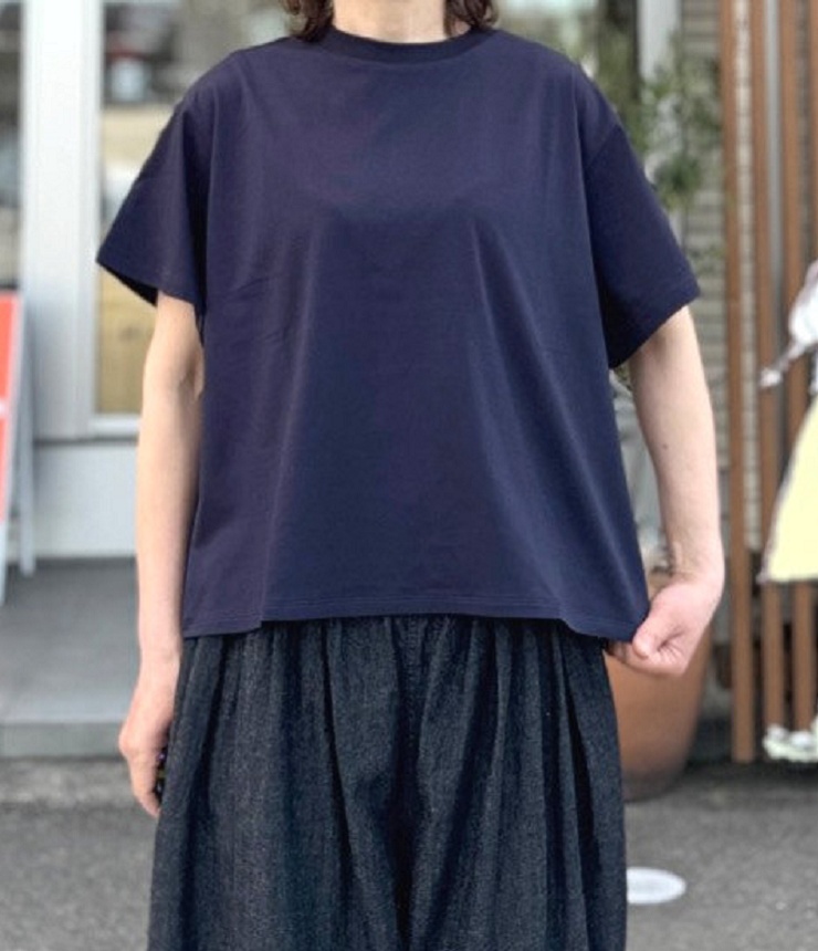 euphoric　Crew neck Tops  クルーネックトップ（ダークネイビー） EU-CT6218