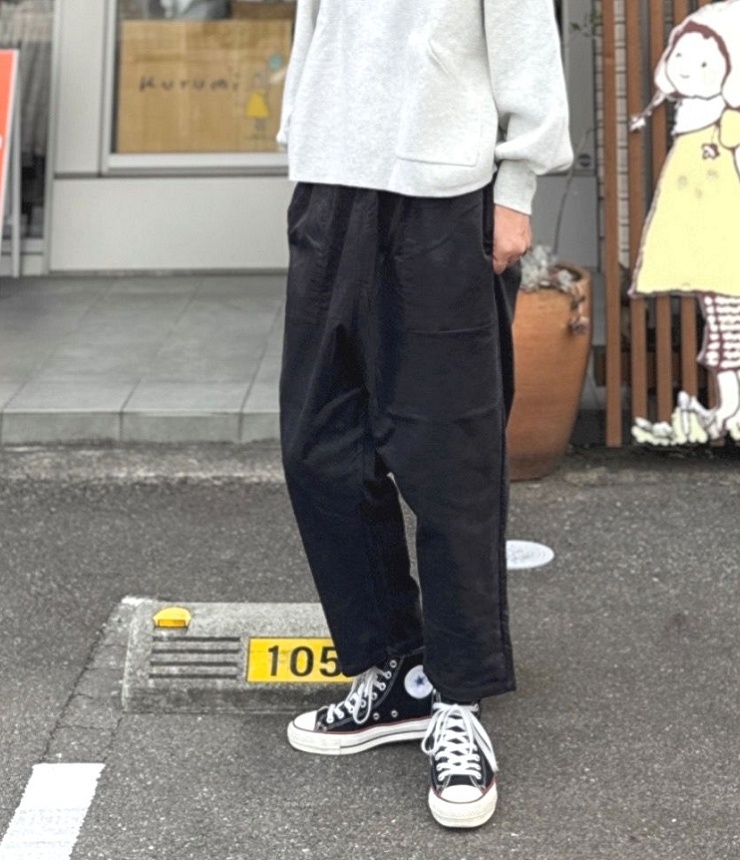 prit　ストレッチモールスキン サルエルパンツ（チャコール） P70713