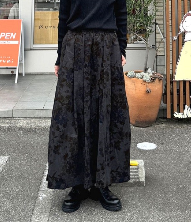 【40%OFF】toujours ensemble   シャツコール イージー タックフレアースカート（チャコール） #chloro sister_toujours ensemble