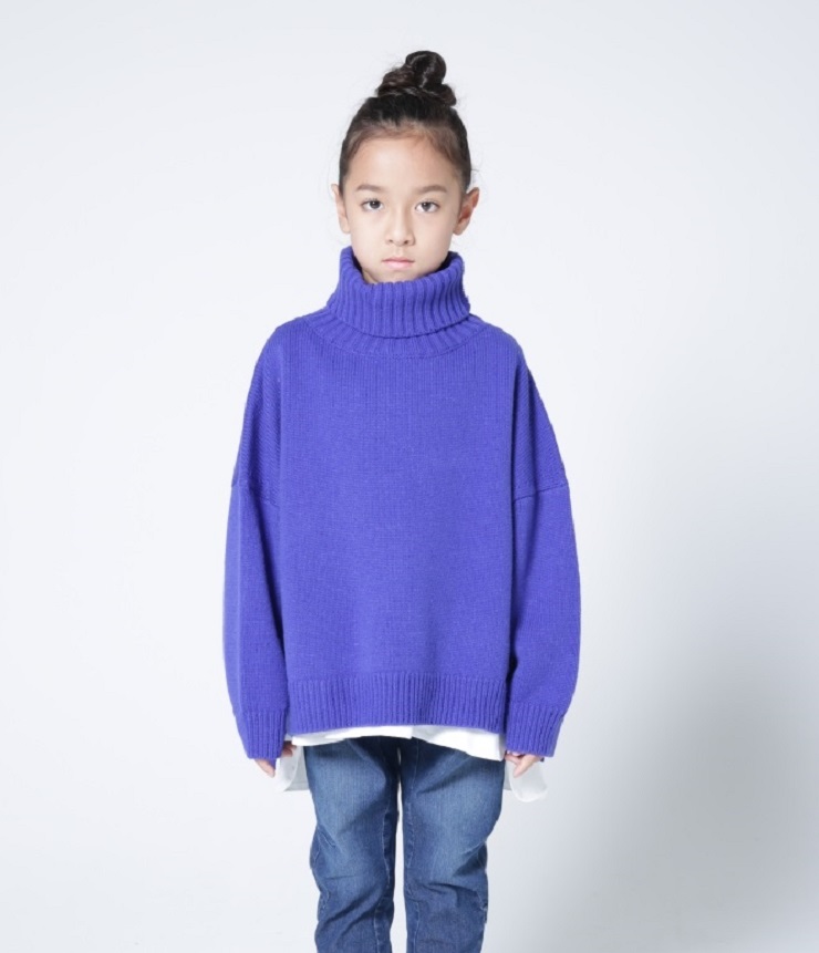 【60%OFF】highking  wrap sweater　ラップセーター　ブルー（140～150センチ）