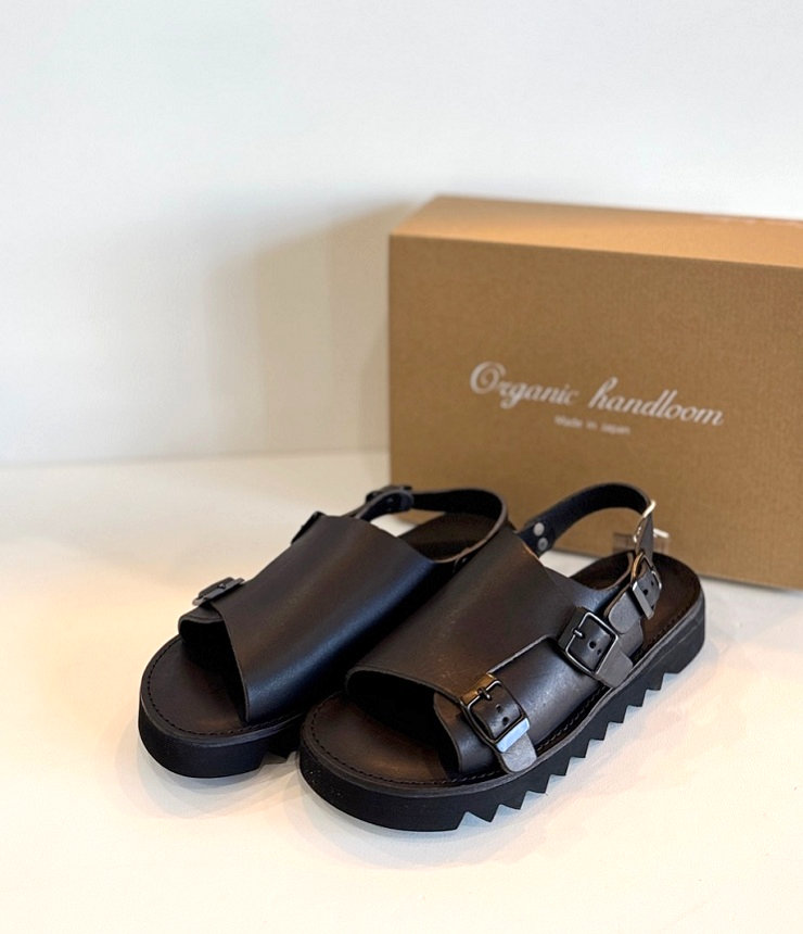 Organic handloom  オーガニックハンドルーム SIENA シエナ  BLACK ブラック  オイルレザー（23～25センチ） OH023009 #大人のサンダル