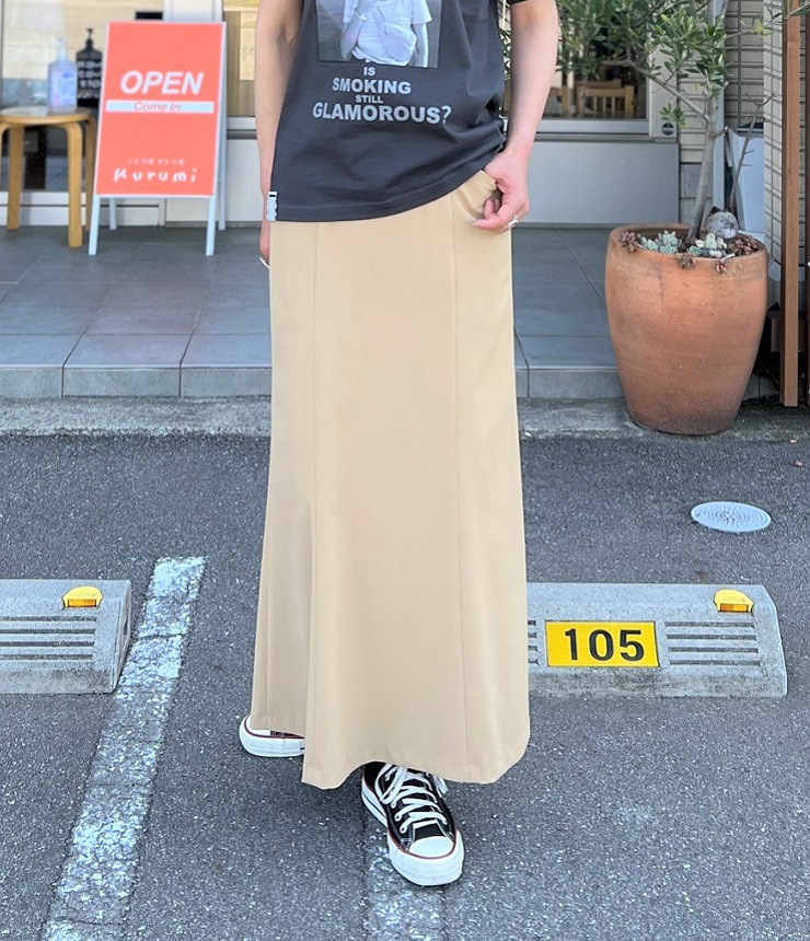 【50%OFF】dolly-sean  フルダル ストレッチ マーメイドスカート（ベージュ）