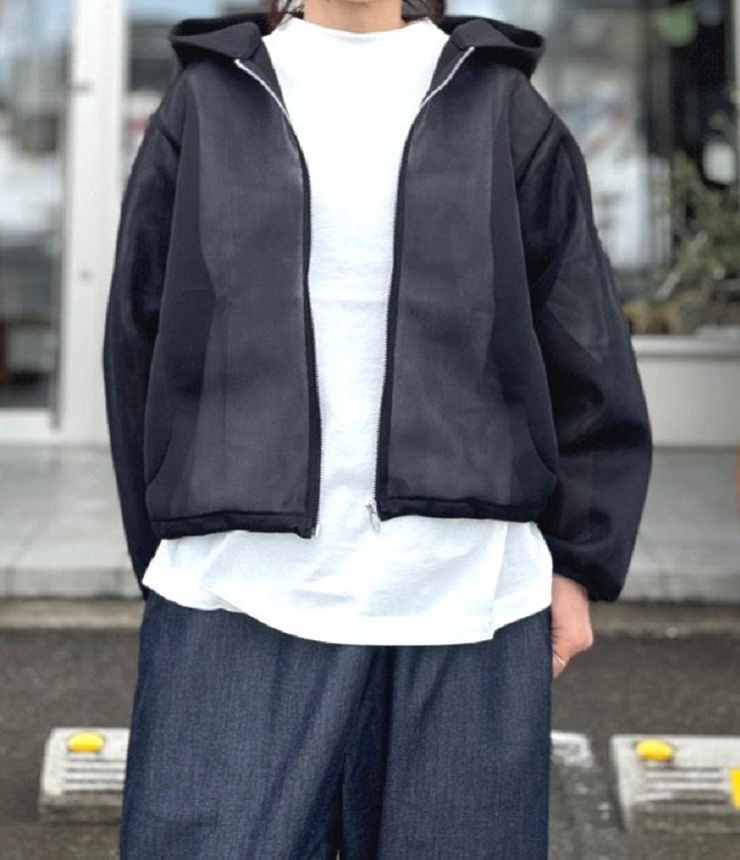 euphoric　Sheer Snop Parka シアー スノップ パーカー（ブラック） EU-CT6102