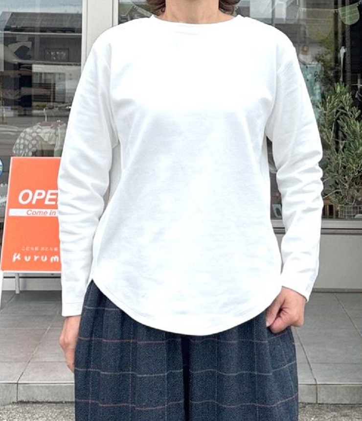 mao made　いつもの 裾ラウンドヘム TEE（ホワイト） 551201