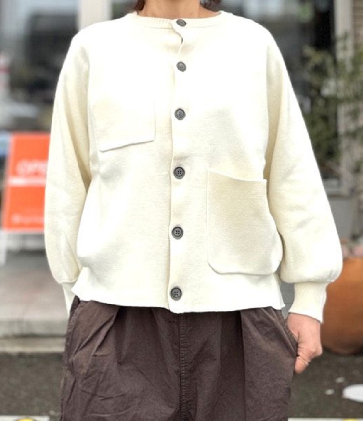 ESTROISLOSE　コットンミラノリブ カーディガン（ミルク） EK24102