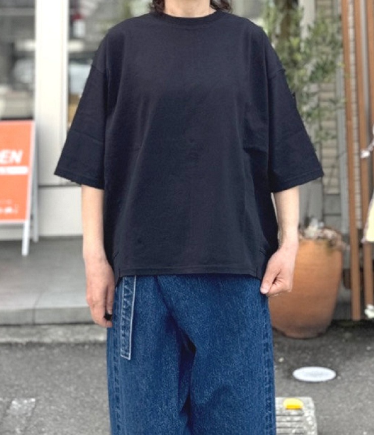 BLUE LAKE MARKET　アメリカンドライ天竺 バックスリット プルオーバー（ブラック） B-521014