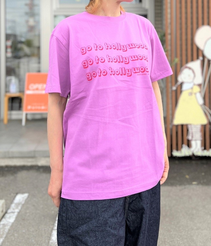 【50%OFF】Go To Hollywood　天竺 コマーシャル Tシャツ　パープル（レディース）