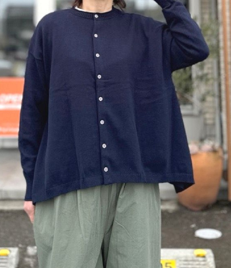 mao made　2WAY テントライン ヘンリーネック プルオーバー（ブラックネイビー）611110