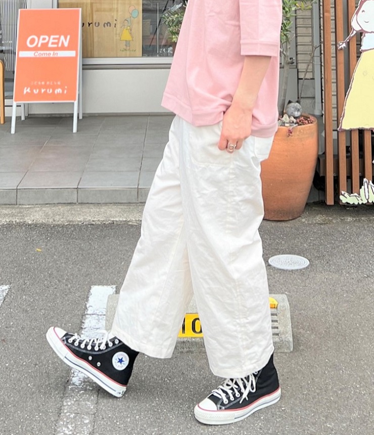 【50％OFF】chloro sister  綿麻カルゼ ワークパンツ（オフ） #chloro sister_toujours ensemble