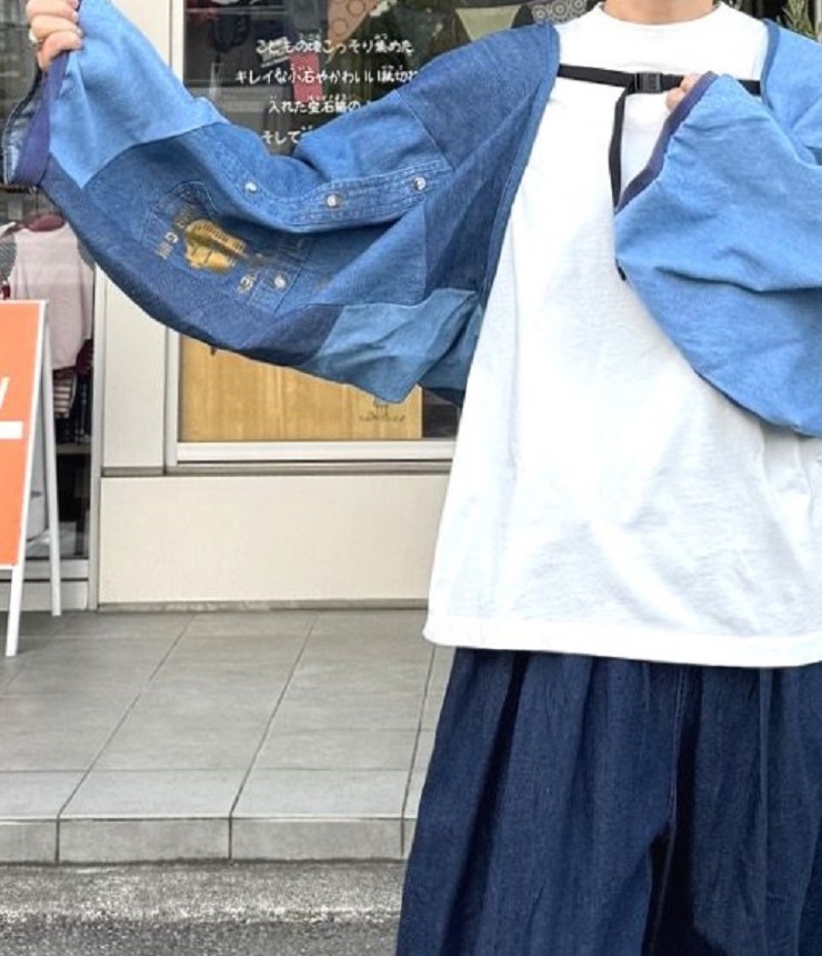 【20%OFF】REHERSALL　ダンガリーシャツボレロ（ミックス）