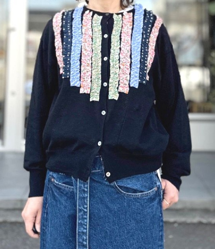 mao made　ふりふりフリル カーディガン（ブラック/ミックス系）611138