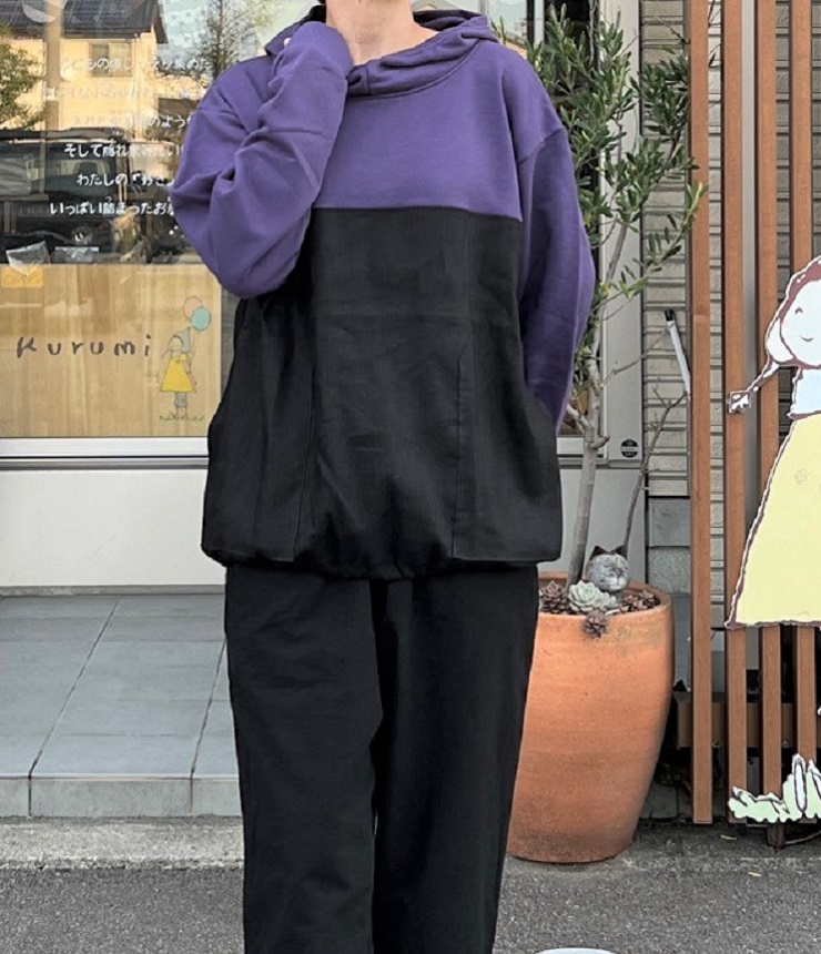 【50%OFF】chloro sister　30/10裏毛 マウンテン プルオーバー（パープル×ネイビー） #chloro sister_toujours ensemble