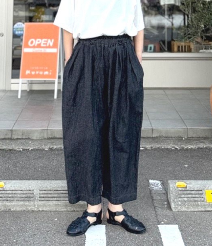 ESTROISLOSE　綿麻デニム パンツ（ブラック）EB26106