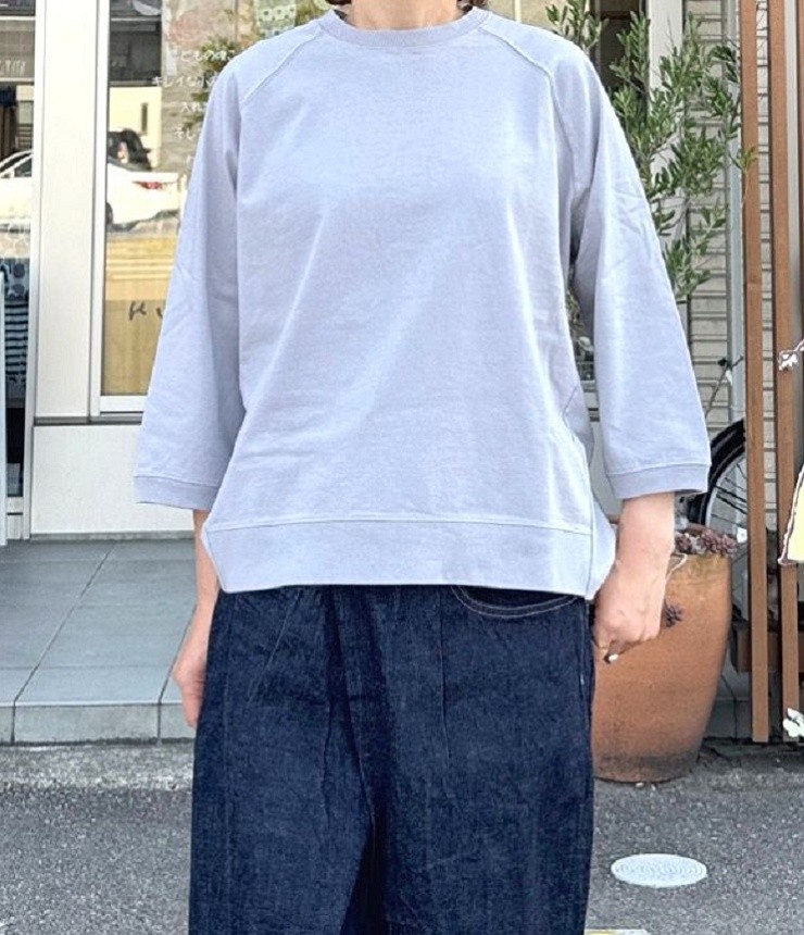 【40%OFF】BLUE LAKE MARKET　アメリカンドライ天竺 バックタック ラグラン プルオーバー（ヘザーグレー） B-512010