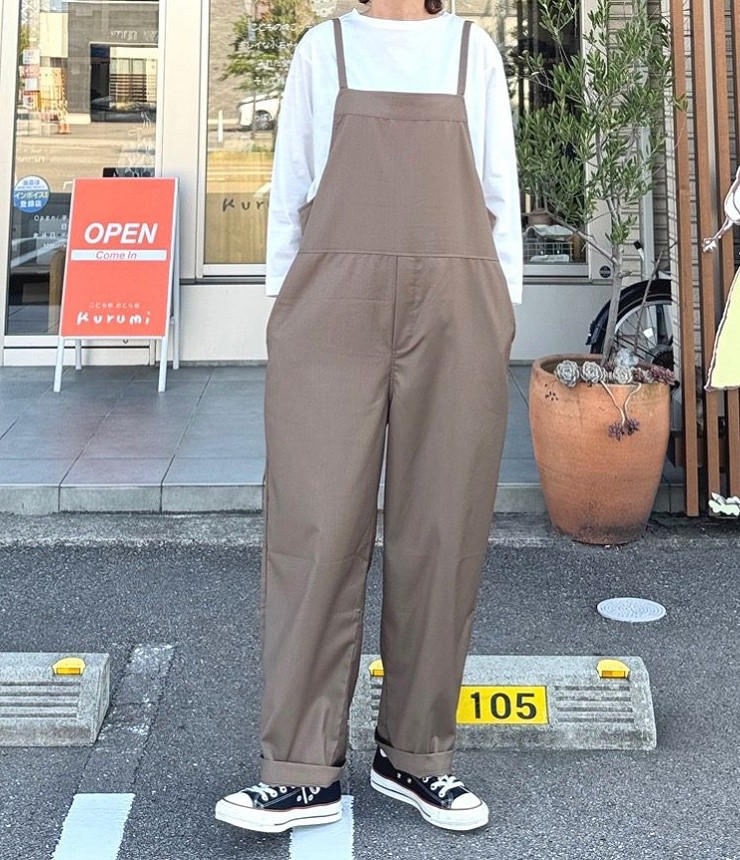 【30%OFF】mao made　SSで人気のあの子が再登場！ オトナに似合う サロペット（カーキブラウン） 541313
