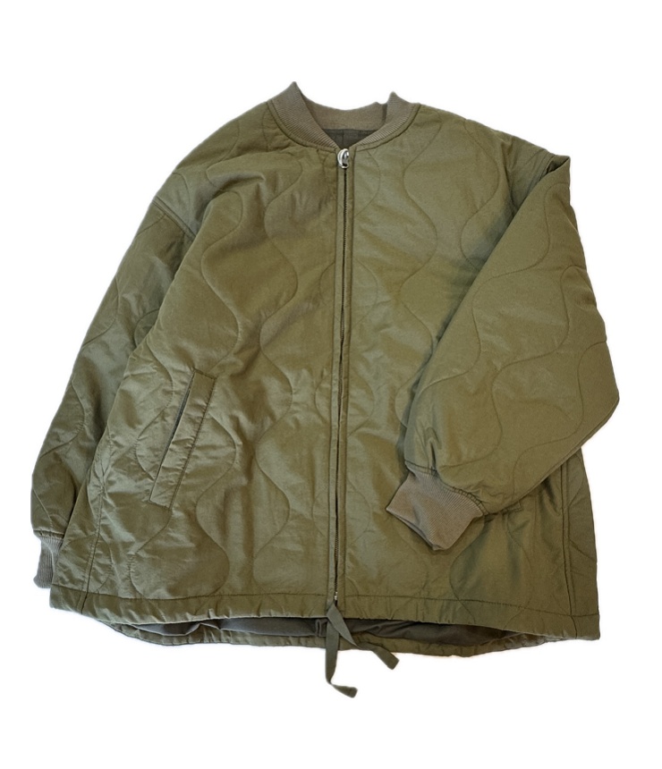 prit　 ナイロンタッサー オニオンキルト ZIP ショートブルゾン（オリーブ） P60602