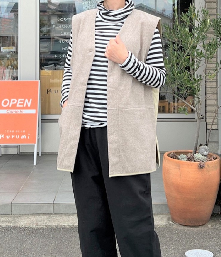 【50%OFF】chloro sister　綿メルトン キルティングベスト（ブラウン） #chloro sister_toujours ensemble