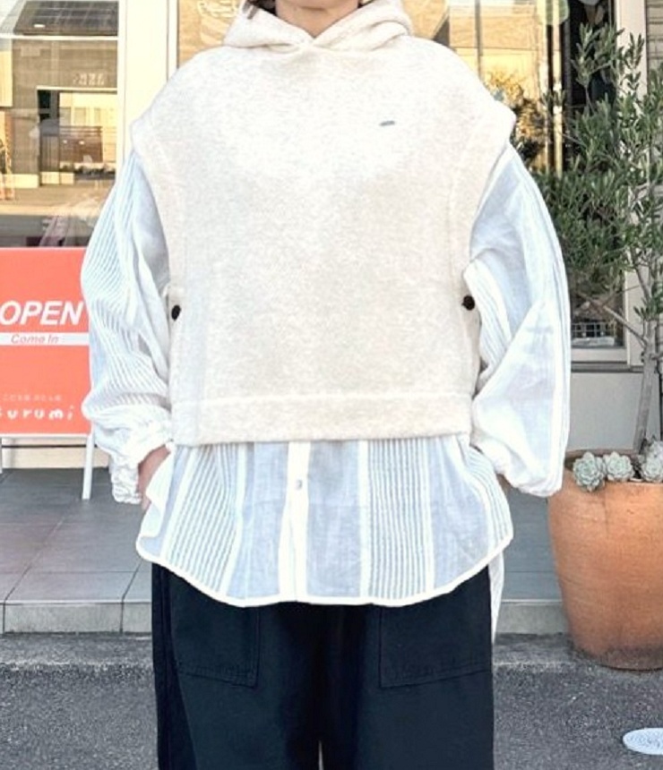 FITH　ローゲージ 裏毛 ベスト　生成（145～155センチ） 12580432