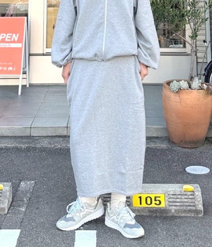 euphoric　Cocoon Skirt  コクーンスカート（グレー杢） EU-CT5407