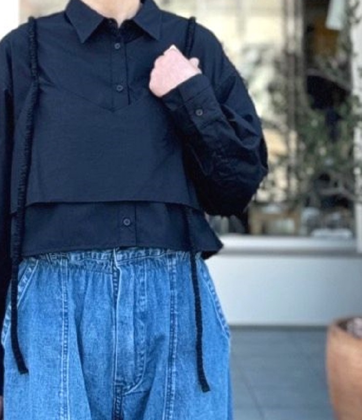 【40%OFF】THOMAS MAGPIE　レイヤードシャツ（ブラック)  2251106