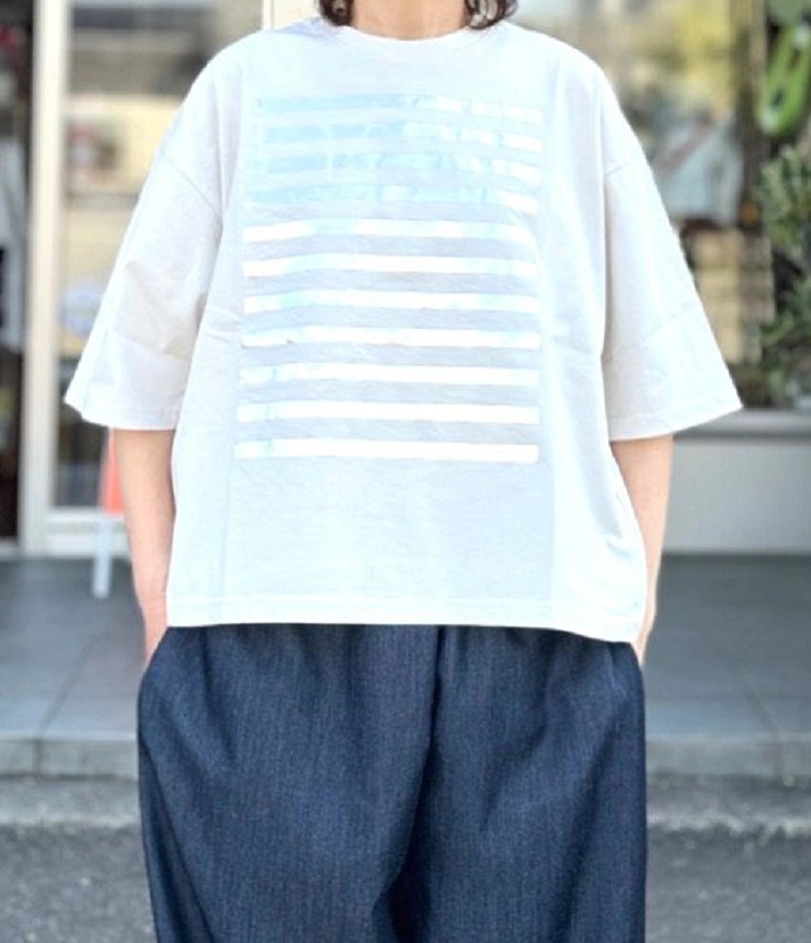 Sabbatum　ファンクショナル天竺 箔プリント Tee（ミスト） SA-37117