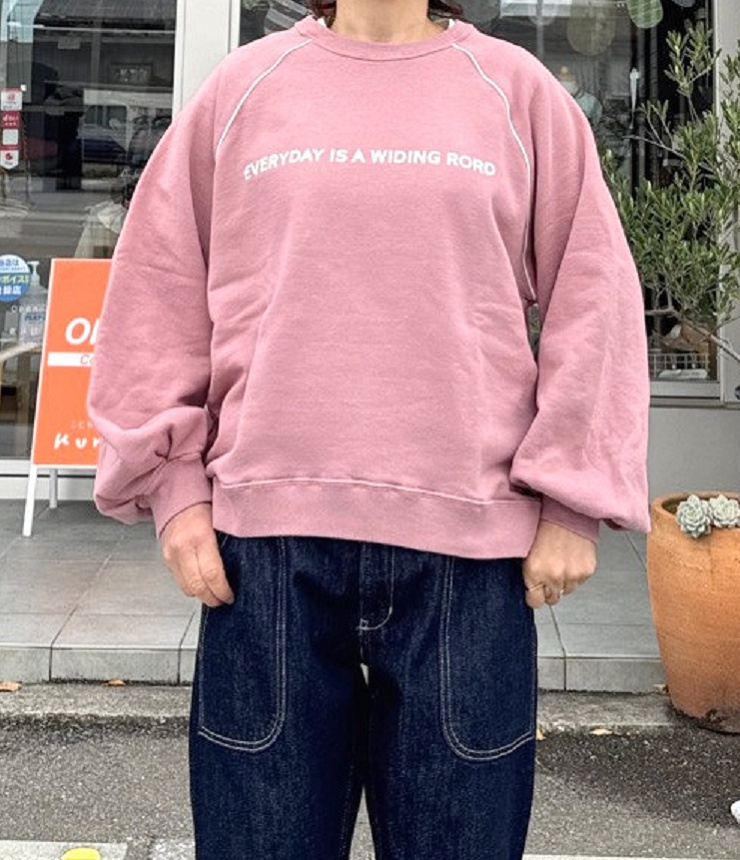 BLUE LAKE MARKET　AZUMA 裏毛  バイカラー イン プルオーバー（ピンク） B-513012