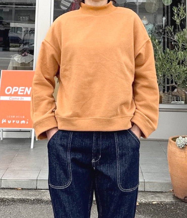 【30%OFF】chloro sister  30/10裏毛 裏起毛 ハイカラー プルオーバー（キャメル） CS8136  #chloro sister_toujours ensemble