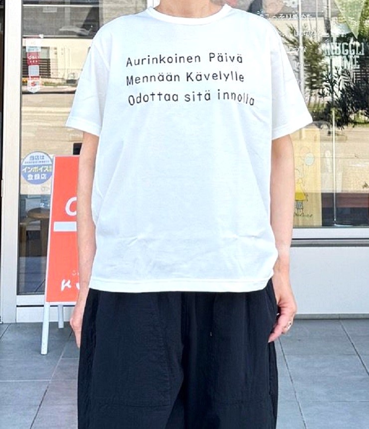 【40%OFF】chloro sister  40/2コーマ天竺 晴れの日テキストロゴ プリント Ｔシャツ（オフ） CS4645  #chloro sister_toujours ensemble