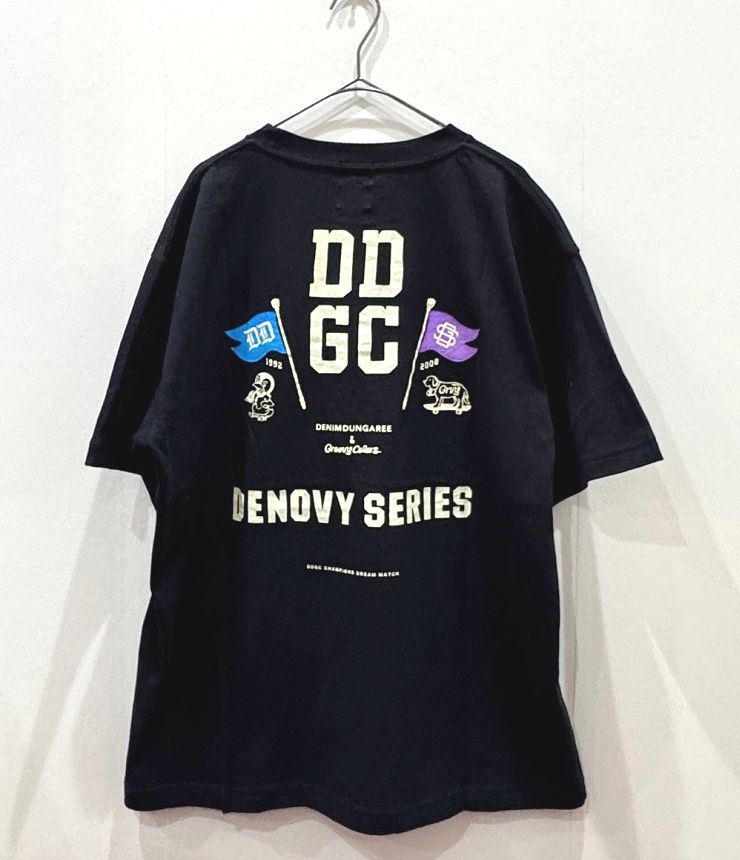 DENIM DUNGAREE/GROOVY COLORS　天竺 DDGC DENOVY SERIES TEE　ブラック（メンズ）　22521483