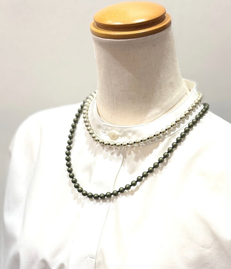 STELLA CIFFON　3way color peal necklace　3wayカラーパール ネックレス AST3-24N10