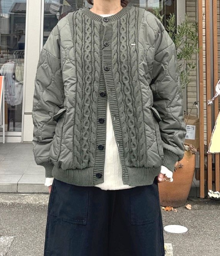 FITH　ニット×キルティング ブルゾン　グリーン（レディース） 12580201