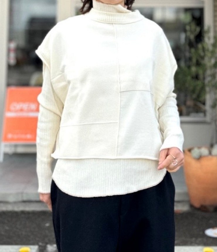 ESTROISLOSE　コットンミラノリブ ベスト（ミルク） EK25401