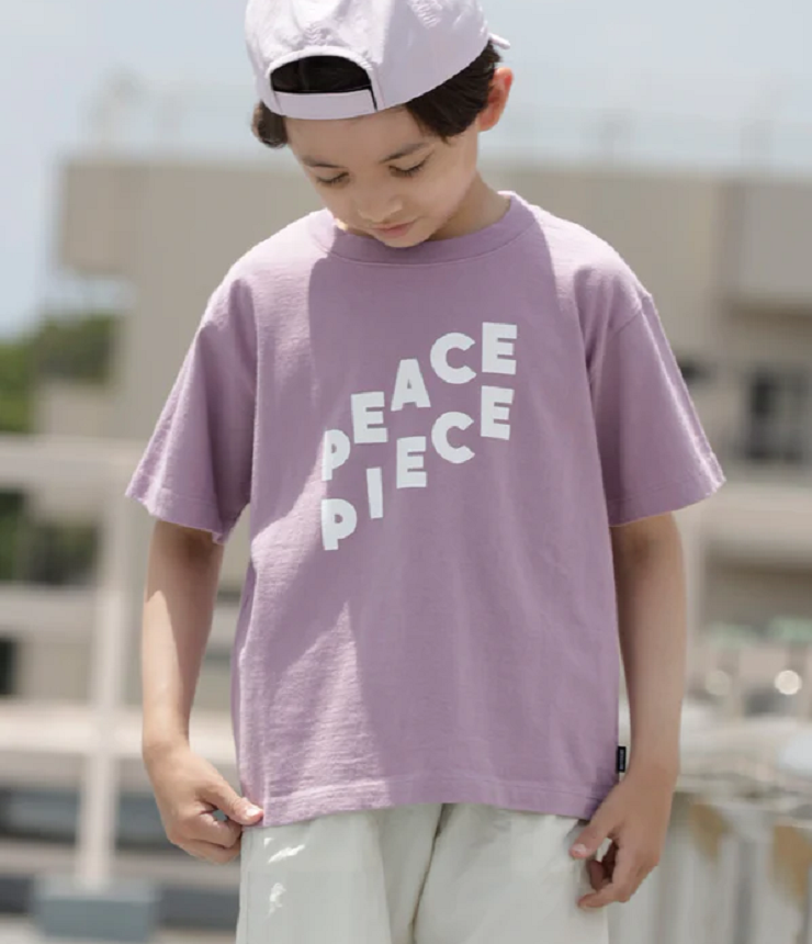 【50%OFF】ARCH&LINE　C/D COTTON PEACE TEE  ラベンダー（100～125センチ）