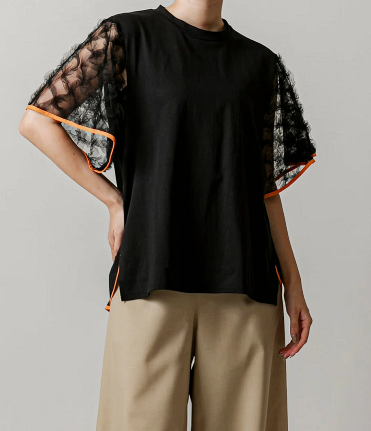 【40%OFF】Kittle.　シアースリーブＴシャツ（ブラック） K251-62256