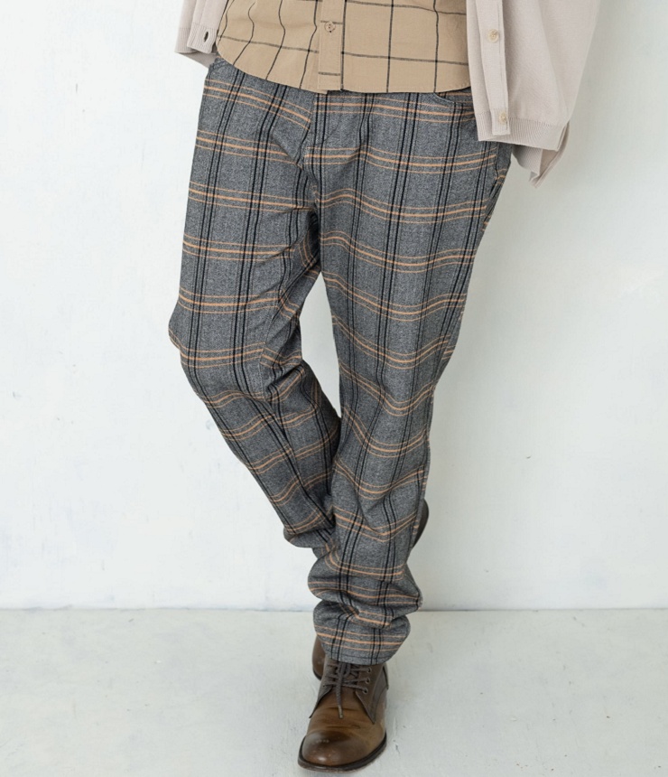 【先行予約 2026AW】tsukinowa　冬のへリンボンチェックストレッチパンツ　TP075