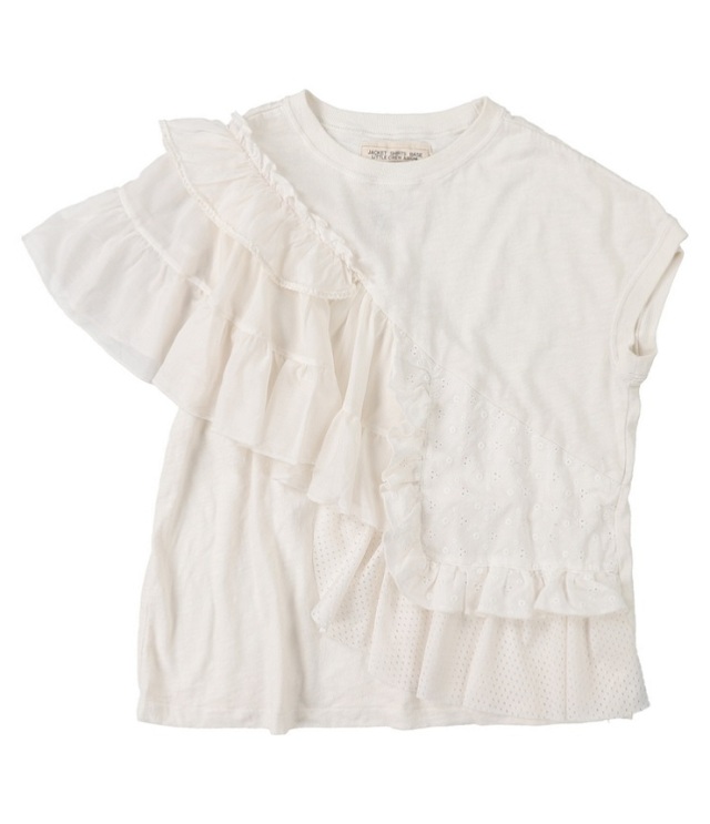 【50%OFF】Go To Hollywood  天竺 DOKI DOKI フリルワンピース　ホワイト（140センチ）