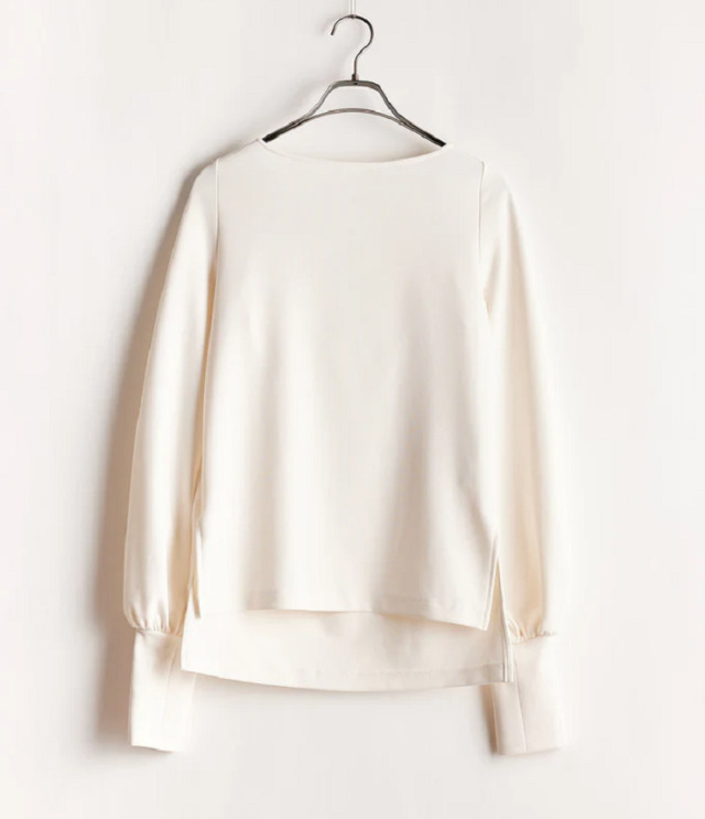 STELLA CIFFON 【定番】Georgette cardboard knit top ジョーゼット ダンボールニット トップ(トップベージュ) ST4-26504