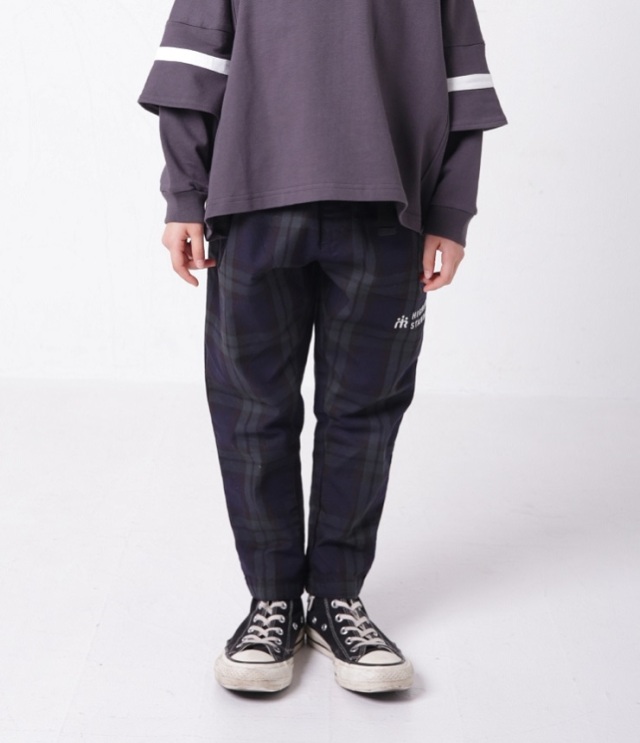 【50%OFF】highking　base pants　ベースパンツ　チェックネイビー（100センチ）