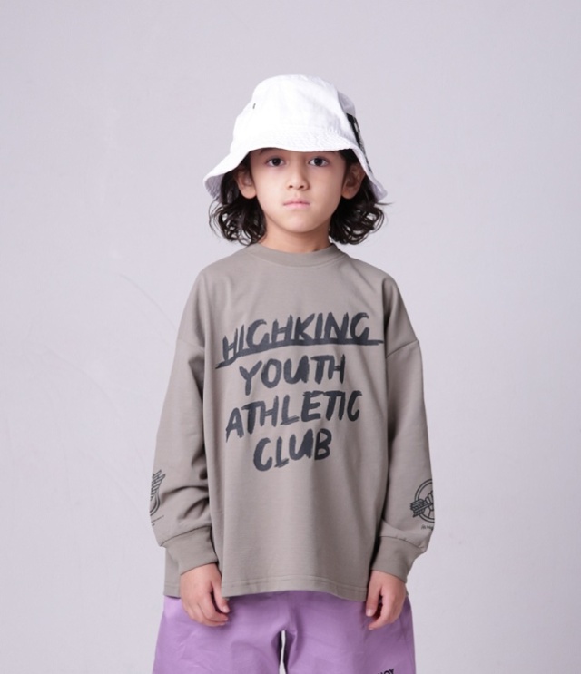 【40%OFF】highking　youth long sleeve ユースロングスリーブ　カーキ（120センチ）
