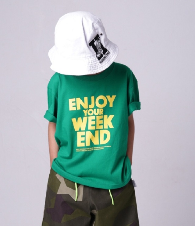 【50%OFF】highking　enjoy short sleeve エンジョイショートスリーブ　グリーン（100～110センチ）