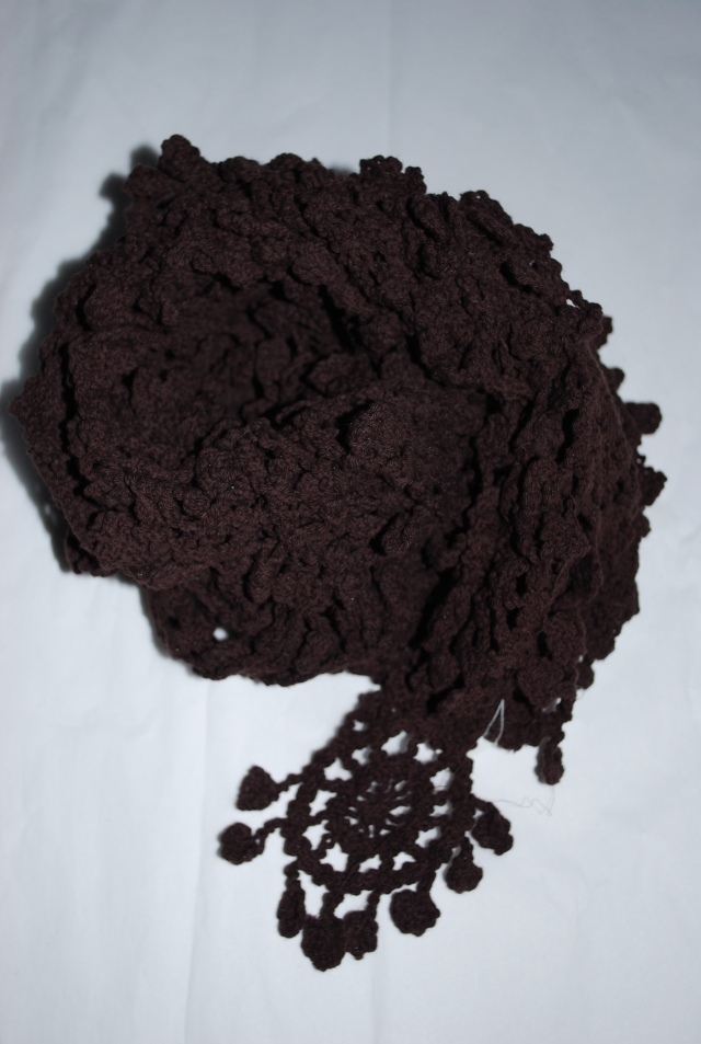 【80%OFF】DEEP BLUE　コットンレースストール（ブラウン）