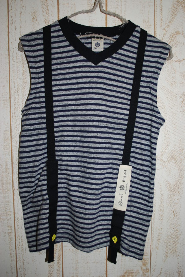 【80％OFF 】BLEU.H　サスペンダー付ロングＴｅｅ　ネイビー(100センチ)