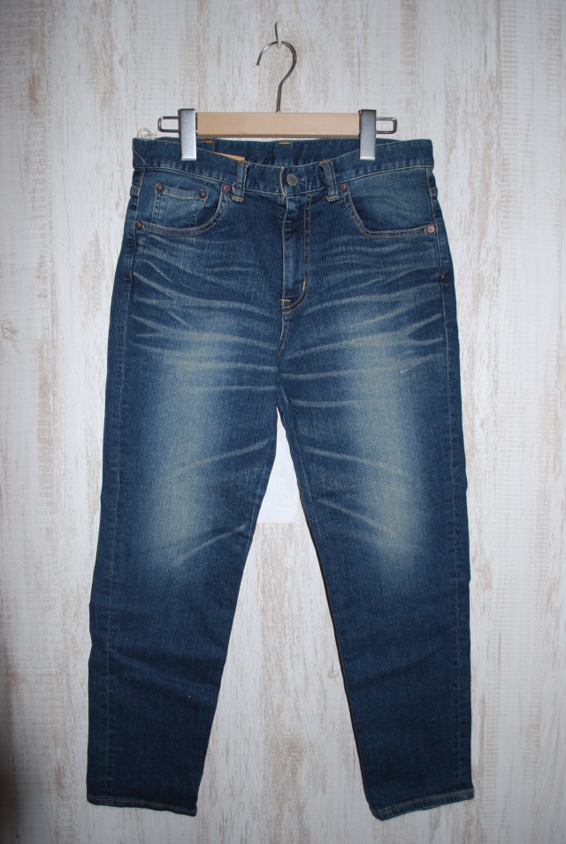 【50％OFF 】DEEP BLUE　10.5ozハイパーストレッチデニムスラウチアンクルパンツ（ブルー）