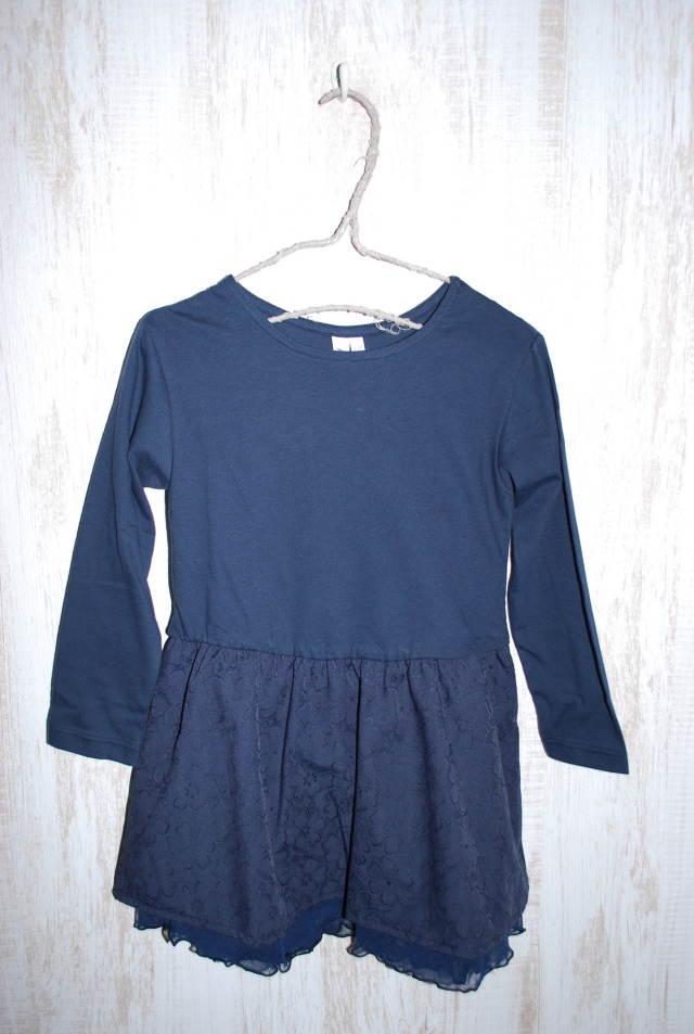 【70％OFF 】honey two　フラワージャガードワンピース　ネイビー（130センチ）
