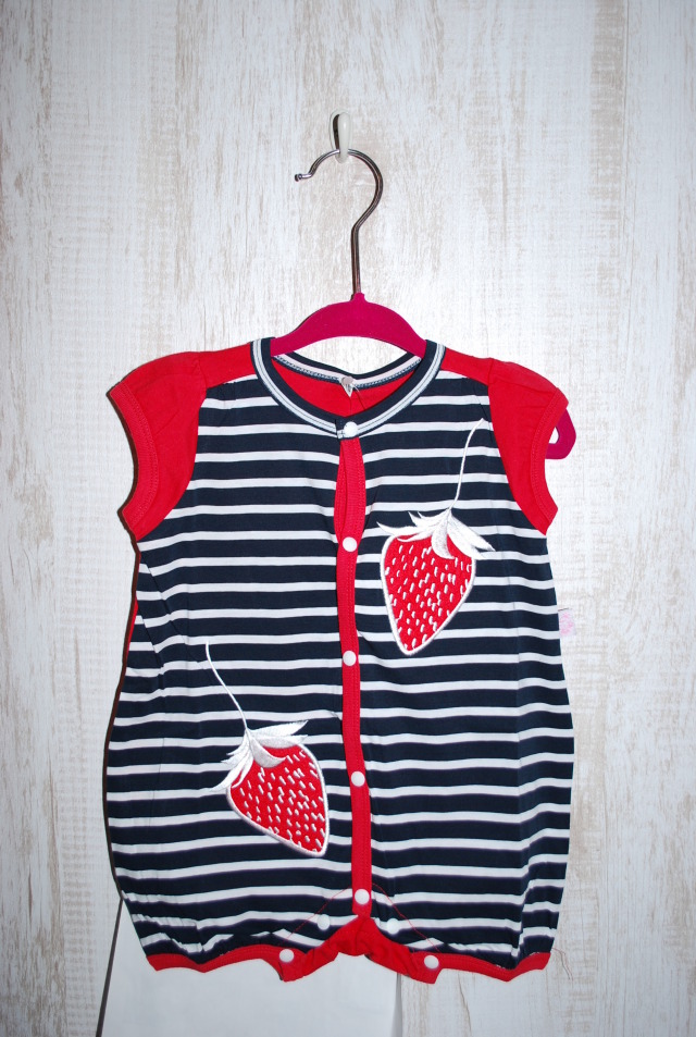 【60％OFF 】LaLaDress　babyリンロンパース　ネイビー×ボーダー（70センチ）